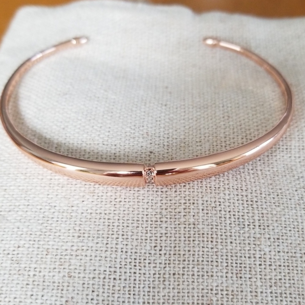 Stella & Dot Pave Bar Cuff in Rose Gold